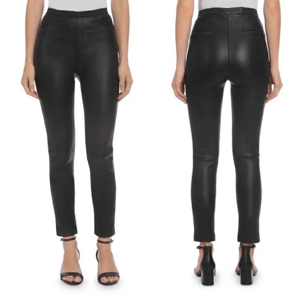 New Bagatelle City Stretch 100% Leather High Waisted Brown Leggings Pants NWT XS